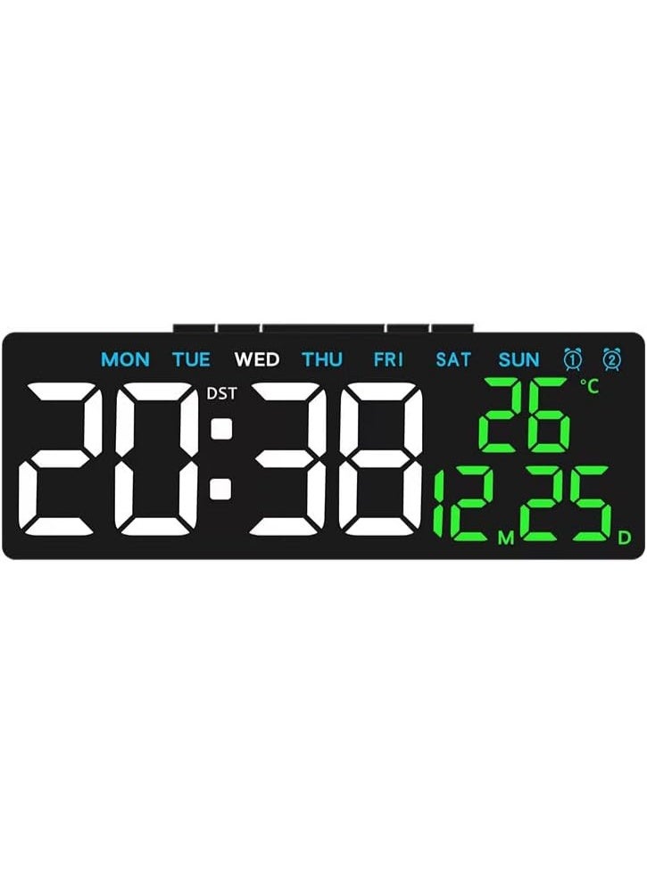 منبه رقمي LED ذكي بمنفذ USB  ومنبه مزدوج مع عرض التاريخ ودرجة الحرارة- غرفة النوم – المكتب – (ابيض) - Image 1