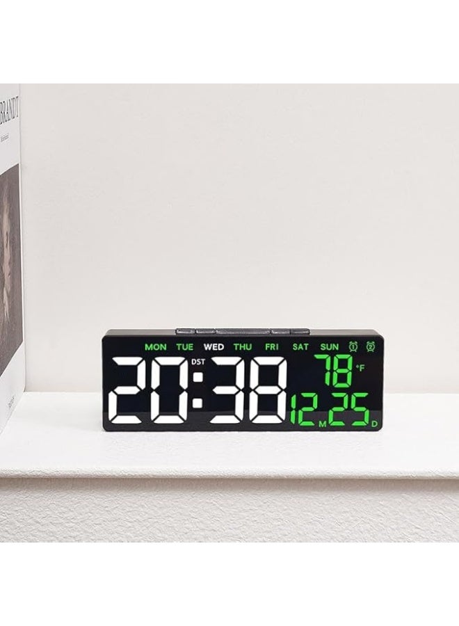منبه رقمي LED ذكي بمنفذ USB  ومنبه مزدوج مع عرض التاريخ ودرجة الحرارة- غرفة النوم – المكتب – (ابيض) - Image 2