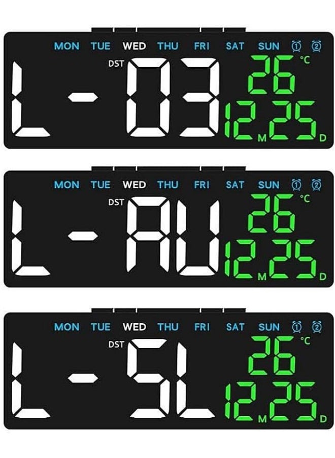 منبه رقمي LED ذكي بمنفذ USB  ومنبه مزدوج مع عرض التاريخ ودرجة الحرارة- غرفة النوم – المكتب – (ابيض) - Image 3