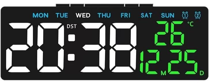 Smart LED Digital Alarm Clock with USB Port and Dual Alarm with Date and Temperature Display - Bedroom - Office - (White) - Image 1