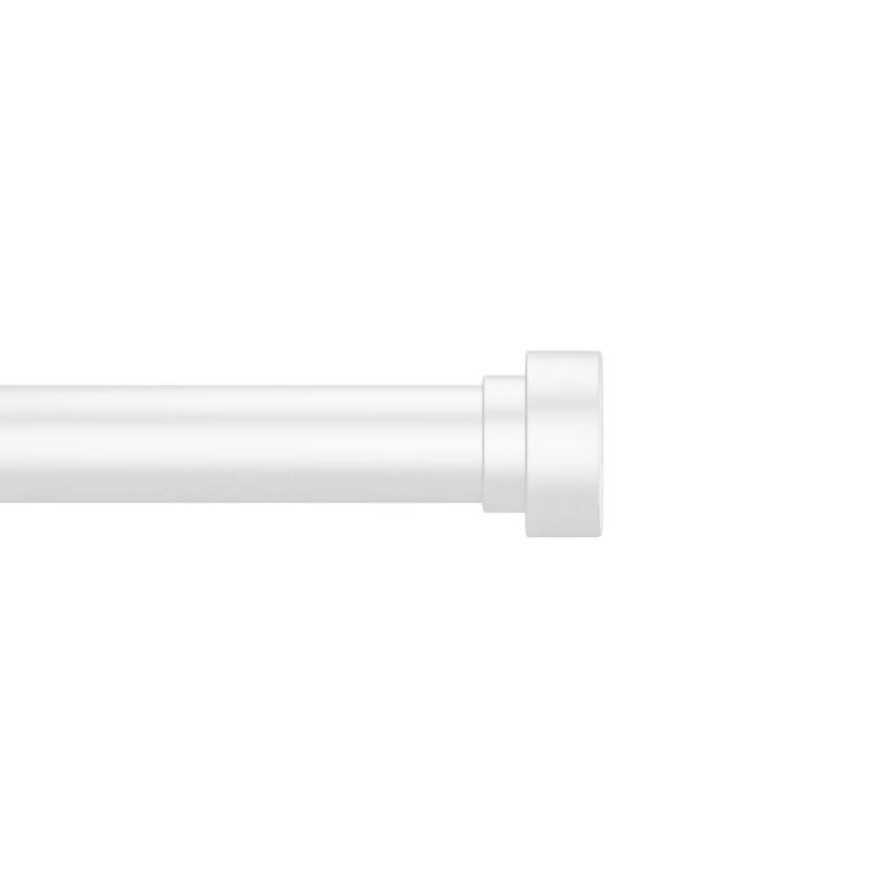 Joydeco Curtain Rods for Windows 32 to 88 inches Adjustable Decorative Window single rod with Aluminium Finials32 to 88White