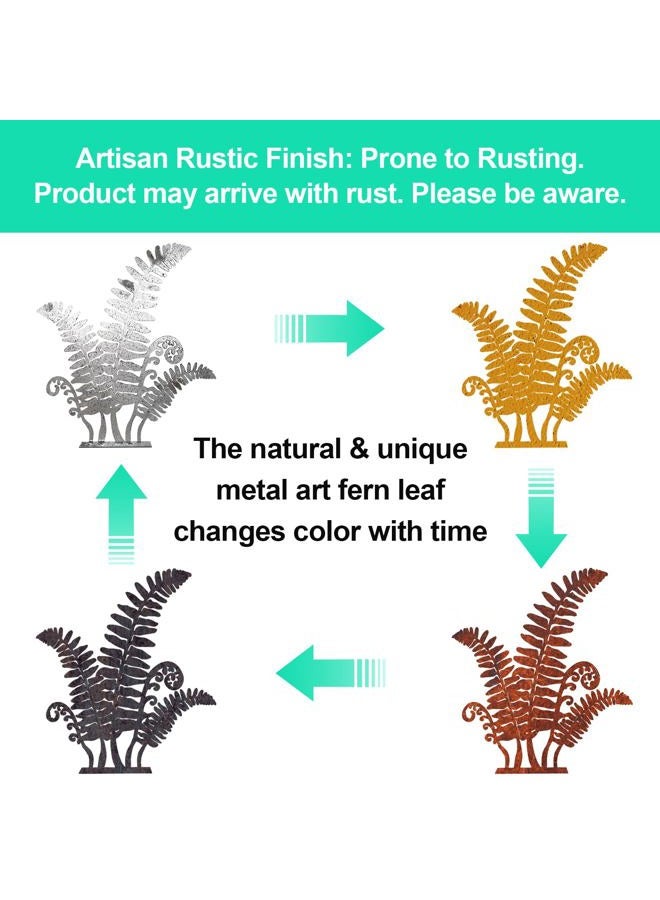 Reagia Rustic Metal Fern Leaf Sculpture, Rusty Art Flower Garden Landscape Garden Decor Gift Rustic Yard Ornament Garden Art Yard Art Sculpture Gift - Image 3