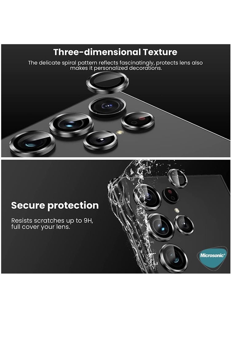 Camera Lens Protector Compatible with Samsung Galaxy S24 Ultra 6.8" 2024, 9H Tempered Glass Camera Protector, HD Clear, Anti-Scratch [Installation Tray] No Affect Night Shots - Black