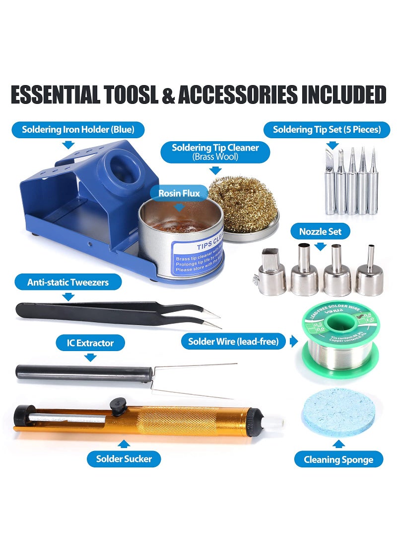 Yihua YIHUA 862BD+ SMD ESD Safe 2 in 1 Soldering Iron Hot Air Rework Station °F /°C with Multiple Functions  - Image 5