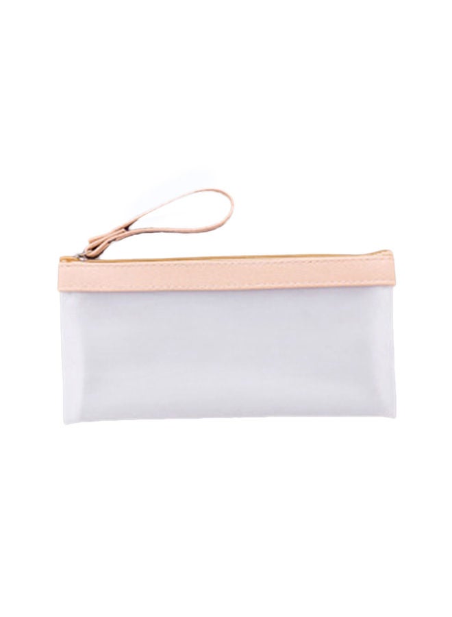 NIBEMINENT Creative Transparent Scrub Pencil Bag White