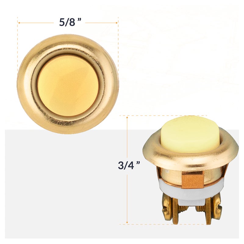 Newhouse Hardware FMBL Lighted Doorbell Button, 1-Pack, Brass - Image 2