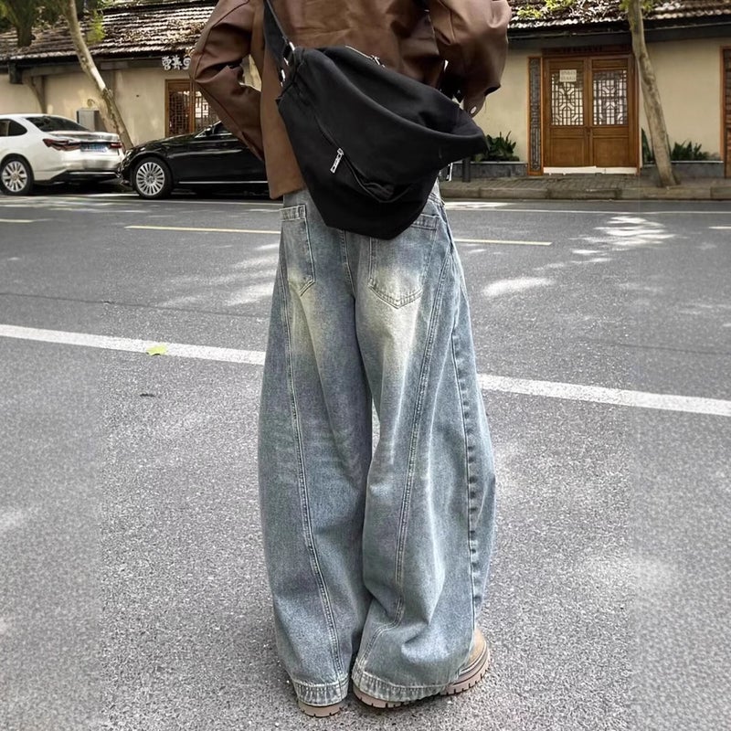 Unisex Classic Denim Jeans Loose Fit Daily Outdoor Wear - Image 2