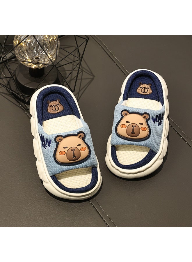 26 New Models Of Children's Cotton Slippers With Leather Surface, Waterproof, Soft, Non-slip, Thick Fleece, Suitable For Adults And Couples, Home Use, Winter Warmth