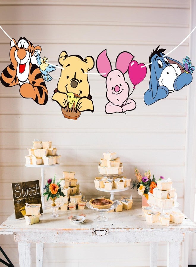 MEMOVAN Winnie Party Banner Pooh Baby Banners Bear Banner for Baby Shower Classic the Pooh 1 St Birthday Welcome Party Supplies Vintage Cute Winnie- Banner Sign - Image 5