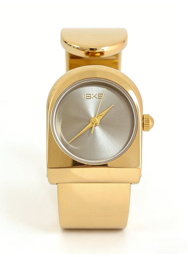 اياكي IEKE Best-Selling Gold Bangle Watch - Minimalist Oval Dial Women's Quartz Wristwatch (Trending Hot Item) - Image 1