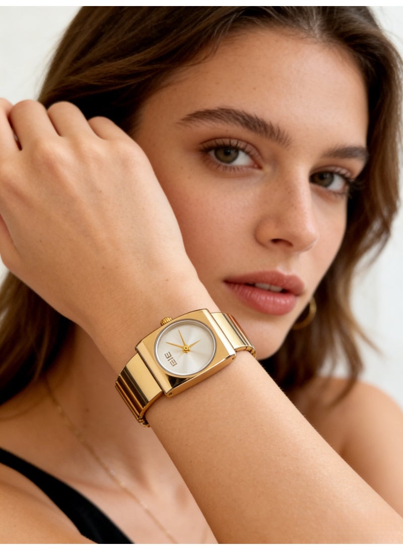اياكي IEKE Best-Selling Gold Bangle Watch - Minimalist Oval Dial Women's Quartz Wristwatch (Trending Hot Item) - Image 3
