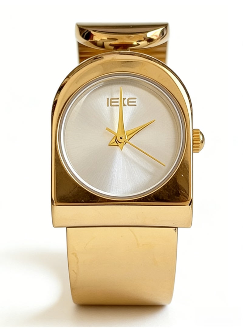 اياكي IEKE Best-Selling Gold Bangle Watch - Minimalist Oval Dial Women's Quartz Wristwatch (Trending Hot Item) - Image 4