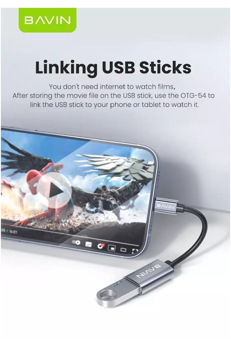 Bavin OTG-54 Type-C to USB 3.0 Adapter for Laptop Tablet Printer Mouse Keyboard - Image 4