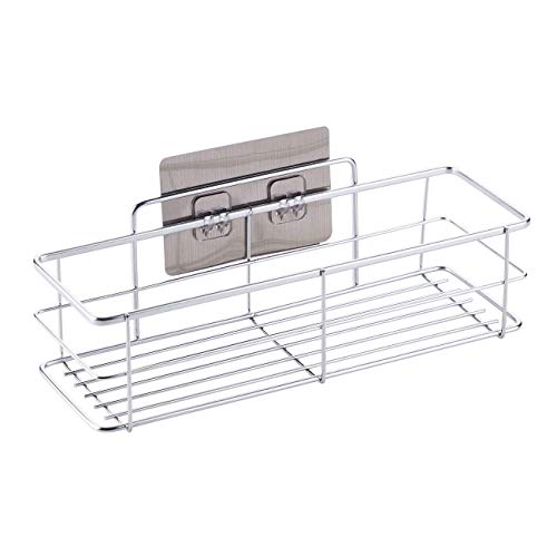 ADTALA Steel, Wall Mounted Version Updated Design Shelf Organizer Storage Hanging Single Kitchen, Bathroom Shelves and Racks Organizer for Bathroom/Home Size (Silver, 30 H X 15 W X 9). - Image 3