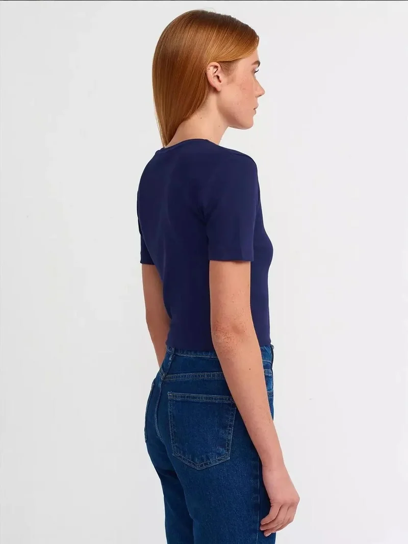 HICCUP Crew Neck Basic Crop Top