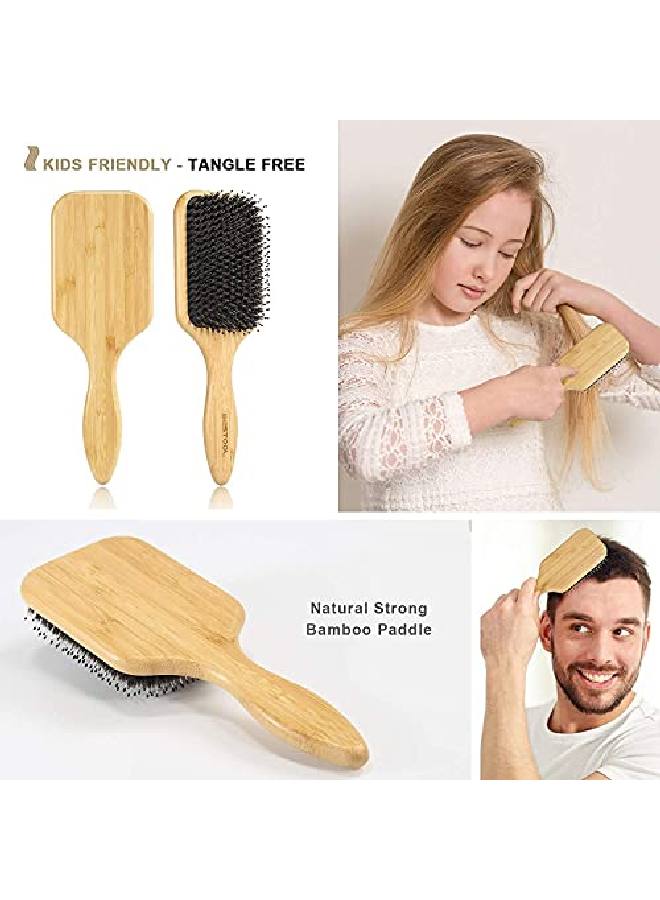 BESTOOL Hair Brush, Boar Bristle Hair Brushes For Women Men Kid, Boar & Nylon Bristle Brush For Wet/Dry Hair Smoothing Massaging Detangling, Everyday Brush Enhance Shine & Health (Square) - Image 5