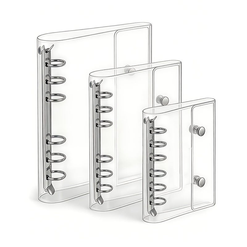 A5 A6 A7 Transparent Binder Notebook Refillable Loose Leaf Organizer With 3.66 By 2.36 Inch Inner Pages For Journaling Planner Stationery School Office Daily Use - Image 2