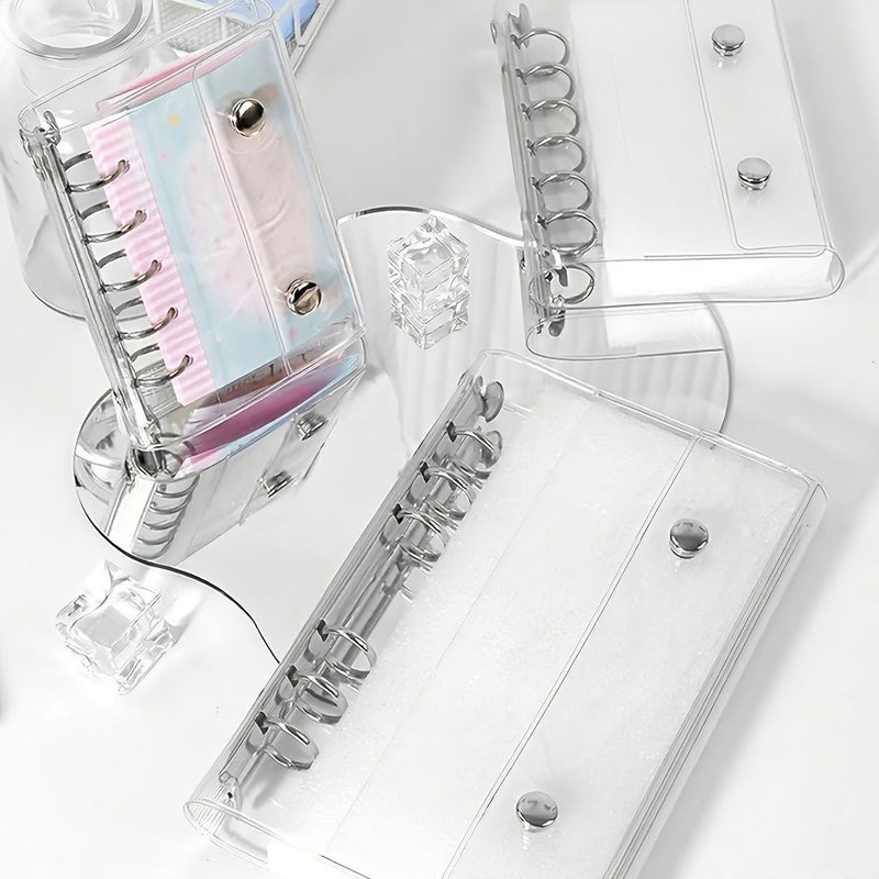 A5 A6 A7 Transparent Binder Notebook Refillable Loose Leaf Organizer With 3.66 By 2.36 Inch Inner Pages For Journaling Planner Stationery School Office Daily Use - Image 3
