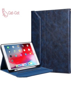 Cat - Cot Protective Premium PU Leather Stand Folio Case with Strap And Pen Holder For iPad 10 Generation 10.9 Inch 2022 Blue  - Image 2