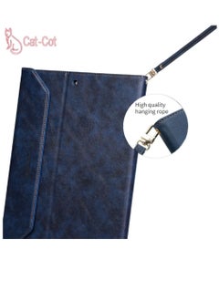 Cat - Cot Protective Premium PU Leather Stand Folio Case with Strap And Pen Holder For iPad 10 Generation 10.9 Inch 2022 Blue  - Image 3