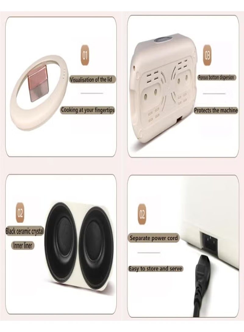 دينكس وعاء طهي مزدوج 2 في 1، وعاء ساخن كهربائي متعدد الوظائف مع بطانة مزدوجة وشاشة رقمية - Image 3