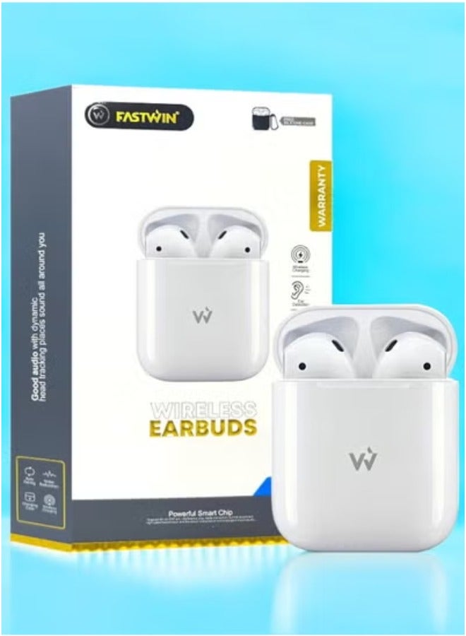 فاست وين FASTWIN Original Headset From Fastwin Second Generation Wireless Headset That Supports Wireless Charging Features Clear Sound And Noise Isolation Works All Mobile Phones