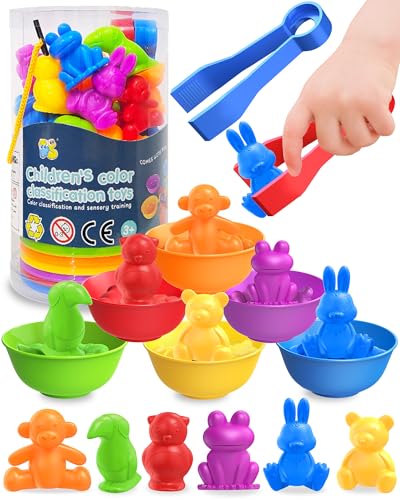 Oomloid Counting Animals Montessori Toys for 3 4 5 Years Old Boys Girls Preschool Learning Activities Educational Sensory Toys Gifts Easter Basket Stuffers for Kids Toddlers Ages 35 48 - Image 1