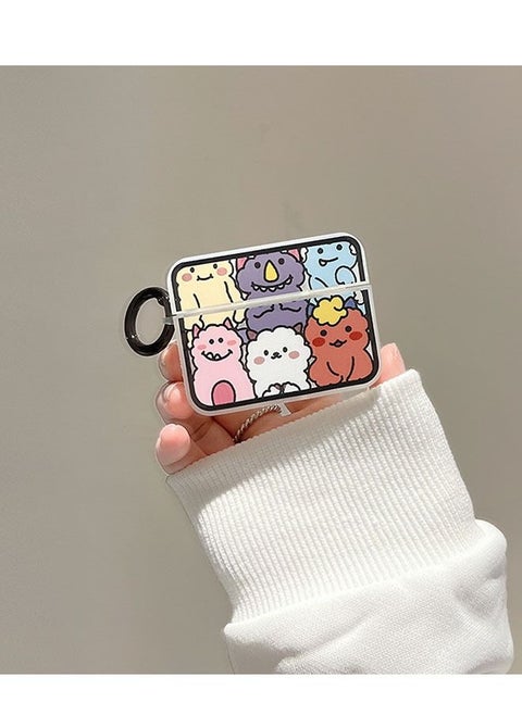 Airpods Pro2 Protective Case, Cute Cartoon Soft TPU Cover, Shockproof Bluetooth Headset Protective Cover with Keychain Compatible with Airpods Pro2 2022
