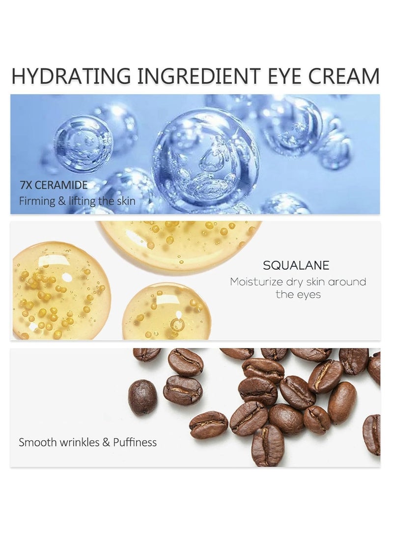 لايكو كريم سيراميد تحت العين ، كريم مرطب مضاد للشيخوخة للعين للتجاعيد ، كريم تجاعيد العين مع رأس تدليك ، كريم العين للدوائر السوداء للنساء والرجال ، مرطب للعين لجميع أنواع البشرة 20 جرام - Image 5