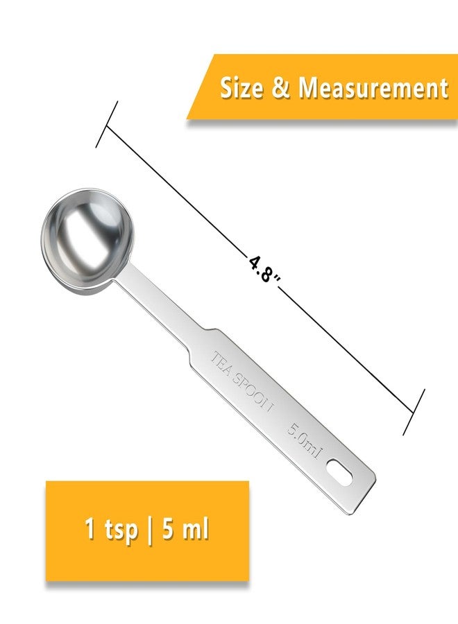LEIFENY 2PCS 1 Tsp(1/3tbsp, 1/6oz, 5ml) Single Measuring Spoon, Stainless Steel Individual Measure Scoop Only - Image 3