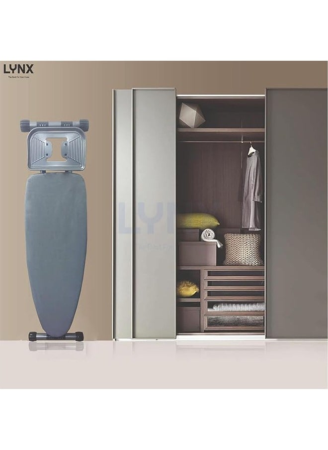 lynx - LYNX Ironing Board with Retractable Iron Rest,Heat-resistant Cover with Thick Padding,Adjustable Height，4-Leg Foldable (42" x 145" CM) LY245 - Image 1