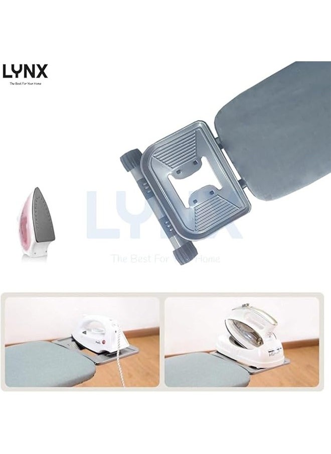 lynx - LYNX Ironing Board with Retractable Iron Rest,Heat-resistant Cover with Thick Padding,Adjustable Height，4-Leg Foldable (42" x 145" CM) LY245 - Image 1