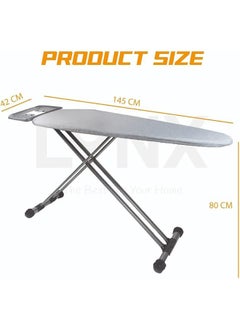 lynx LYNX Ironing Board with Retractable Iron Rest,Heat-resistant Cover with Thick Padding,Adjustable Height，4-Leg Foldable (42" x 145" CM) LY245  - Image 2
