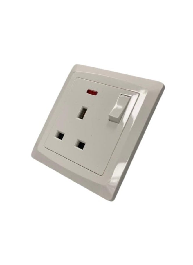 Generic - Electrical socket, 13 amp - modern design in white - Al-Raed Company - Saudi industry - one piece - Image 1