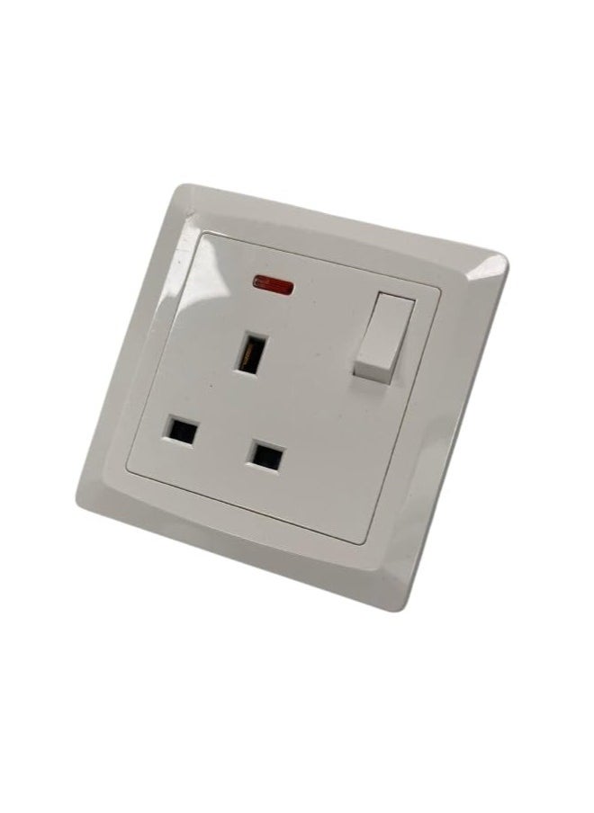 Generic - Electrical socket, 13 amp - modern design in white - Al-Raed Company - Saudi industry - one piece - Image 1