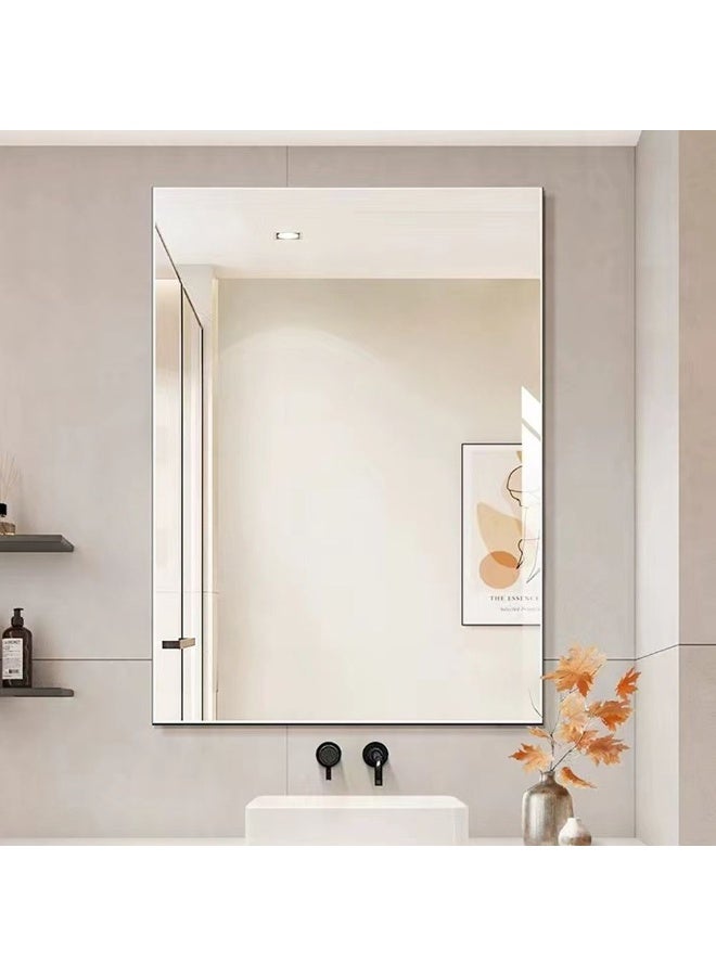 DANUBE HOME Milano Eco Plain Mirror 60X80 | Glass LED Mirror | Vanity Mirror With Lights Bathroom Mirror Wall Mounted For Toilet Bathroom Washroom Shower Room - Glass  - Image 1