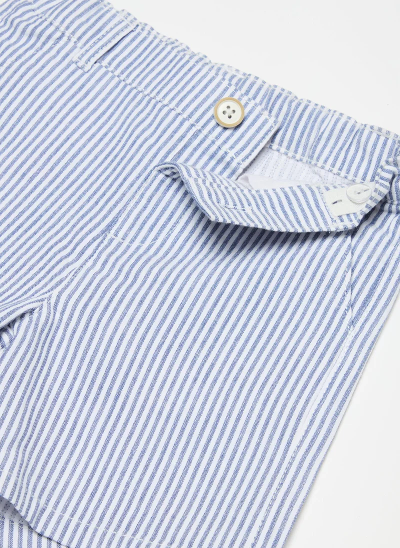 Ovs Striped Bermuda Shorts In