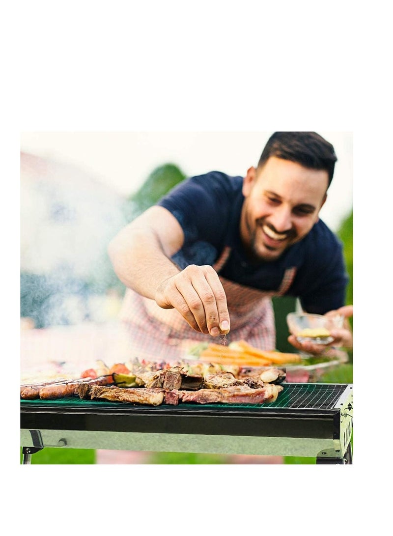 BBQ AKDC Portable Folding Stainless Steel Charcoal BBQ Grill Outdoor Barbecue Smoker Camping Backyard Cooking, 73x34x70cm - Image 4