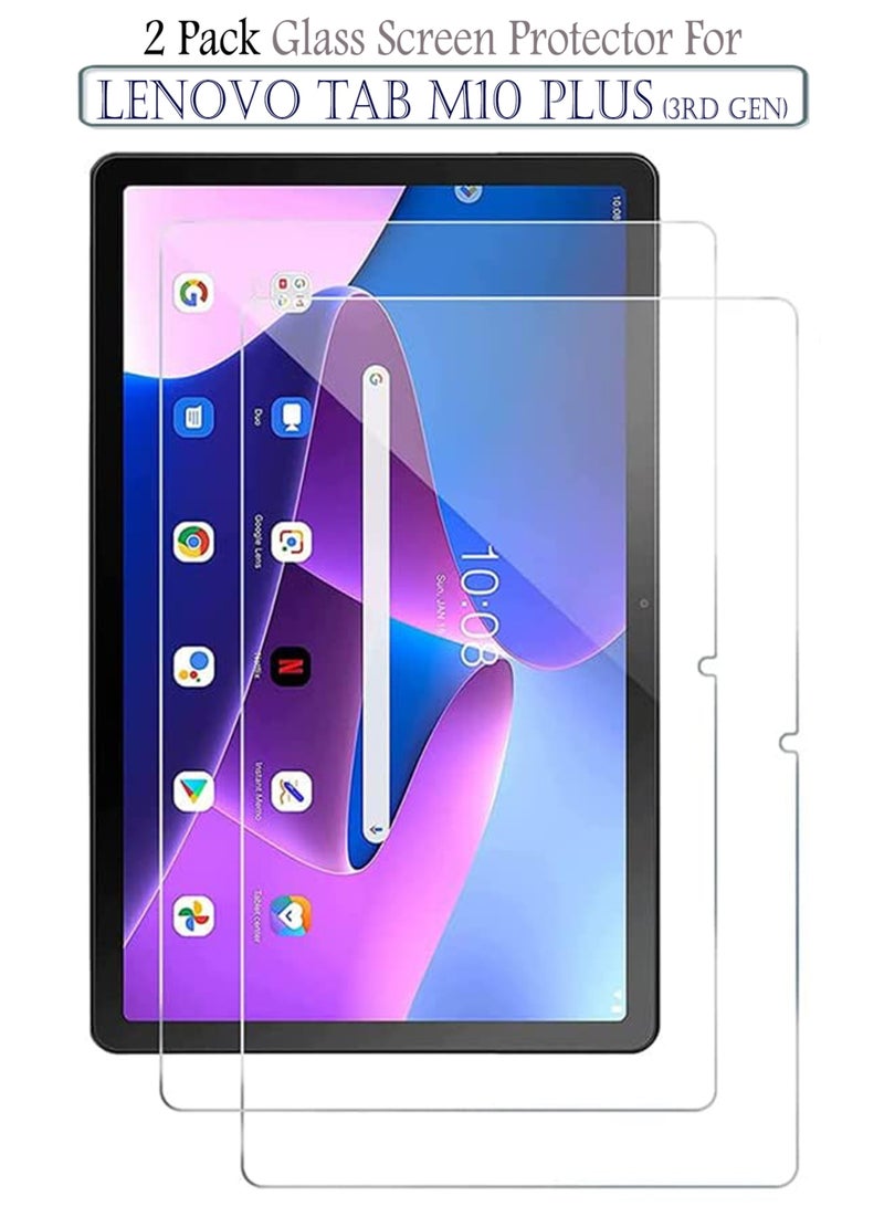 2 Pack Tempered Glass Screen Protector for Lenovo Tab M10 Plus 3rd Generation - Image 1