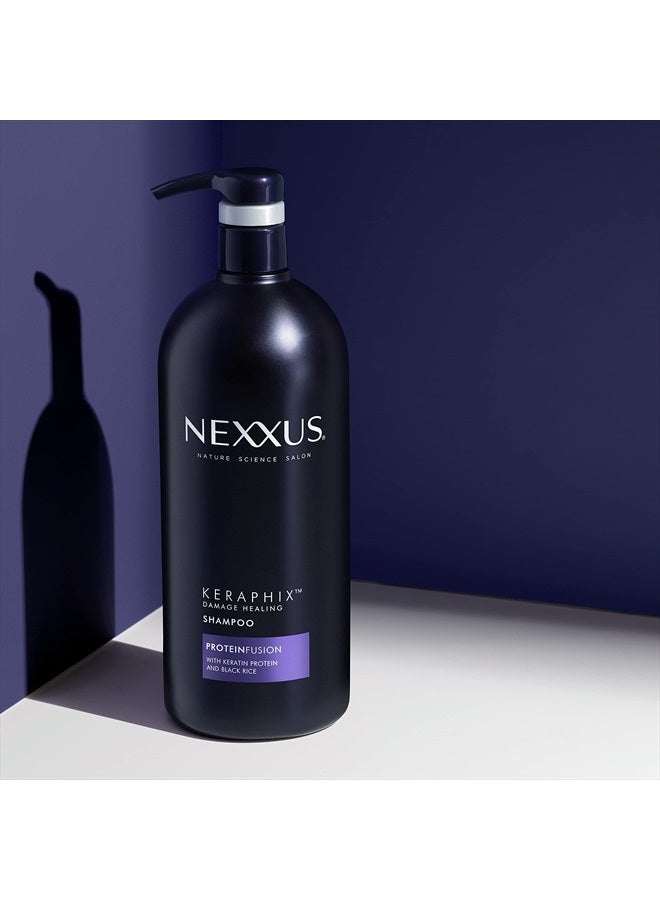 Nexxus Keraphix Shampoo With ProteinFusion for Damaged Hair Keratin Protein, Black Rice, Silicone-Free 33.8 oz - Image 5