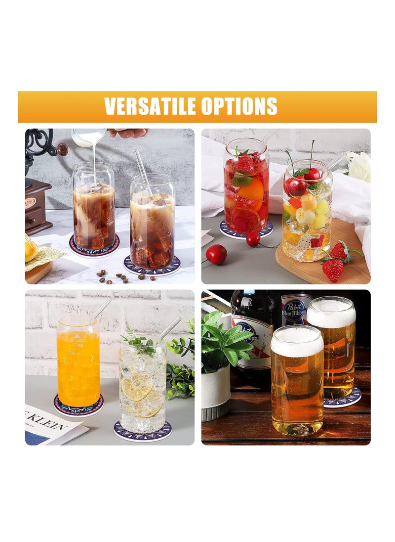 2pcs Drinking Glasses with Bamboo Lids and Glass Straw Set  - Image 5