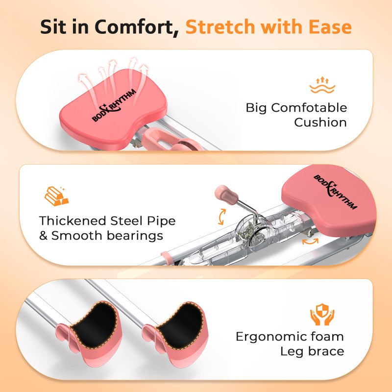BODY RHYTHM Leg Stretcher - Split Machine for Leg Stretching - Flexibility Stretching Equipment - Ballet, Yoga, Dance, Martial Arts, MMA - Home Yoga Gym Fitness (Pink) - Image 4