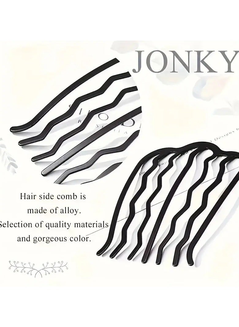 Goolsky صانعي كعكة الشعر المعدنية الأنيقة - 2 قطعة أدوات تصفيف الشعر الفرنسية، مشابك مستطيلة بسيطة، لون صلب، مجموعة إكسسوارات شعر حديدية عصرية للنساء، مناسبة للأعمار 14 وما فوق - Image 3