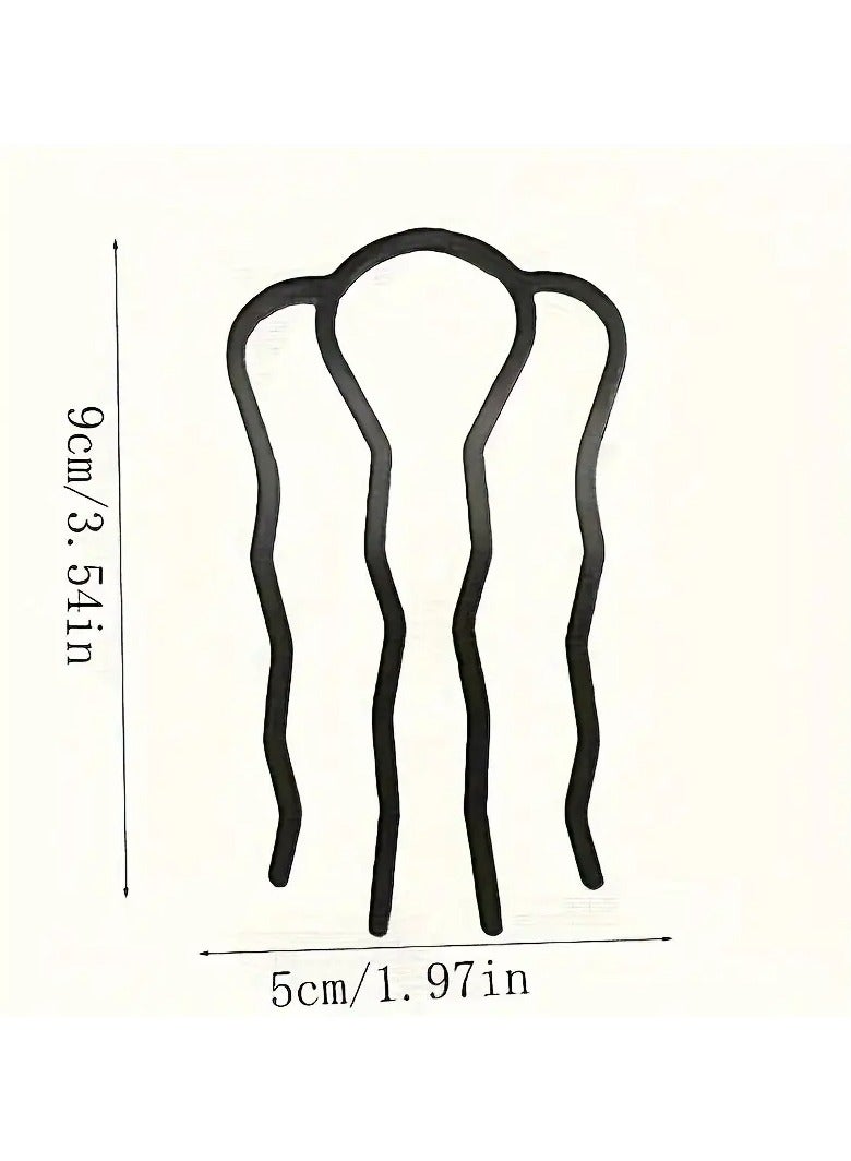 Goolsky صانعي كعكة الشعر المعدنية الأنيقة - 2 قطعة أدوات تصفيف الشعر الفرنسية، مشابك مستطيلة بسيطة، لون صلب، مجموعة إكسسوارات شعر حديدية عصرية للنساء، مناسبة للأعمار 14 وما فوق - Image 5