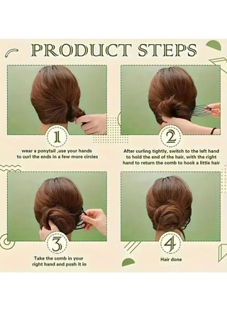 Elegant Metal Hair Bun Makers - 2pcs French Twist Hair Styling Tools, Minimalist Oblong Barrettes, Solid Color, Fashionable Iron Hair Accessories Set for Women, Suitable for Ages 14+ - view 4