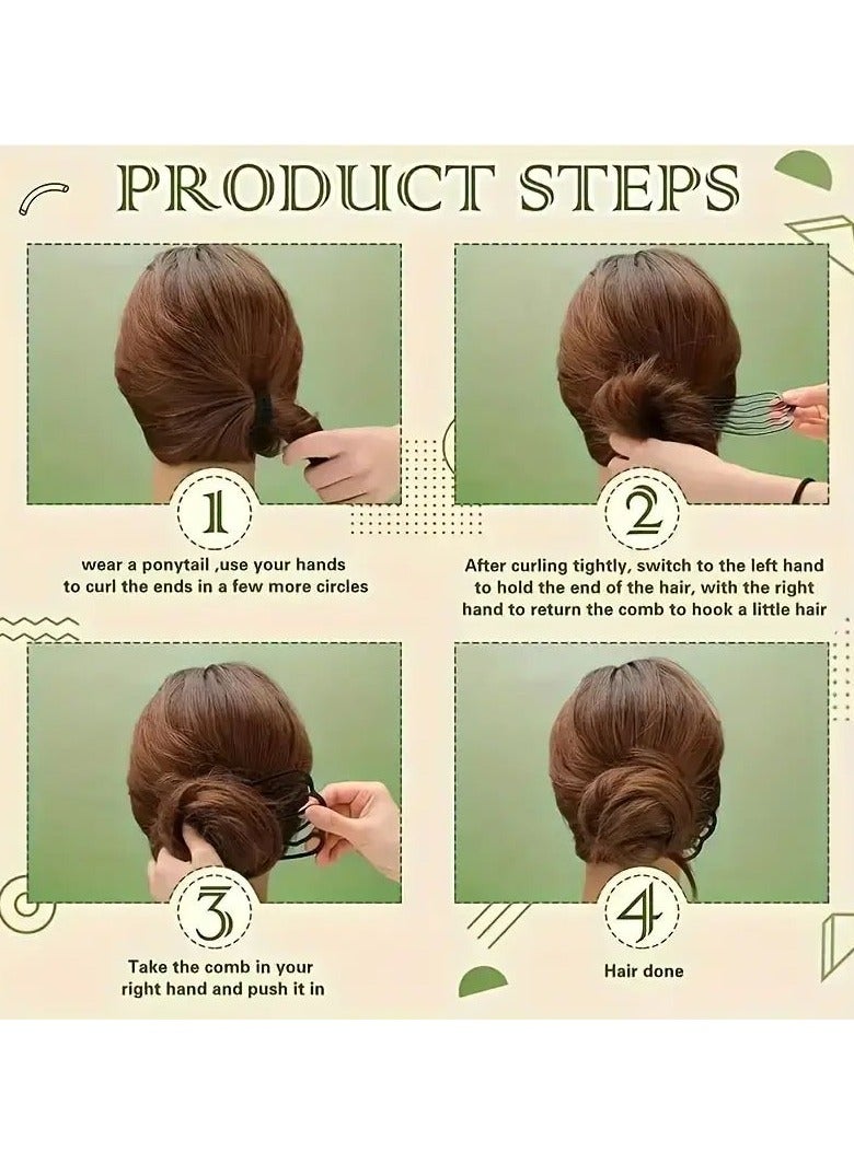 Goolsky صانعي كعكة الشعر المعدنية الأنيقة - 2 قطعة أدوات تصفيف الشعر الفرنسية، مشابك مستطيلة بسيطة، لون صلب، مجموعة إكسسوارات شعر حديدية عصرية للنساء، مناسبة للأعمار 14 وما فوق - Image 4