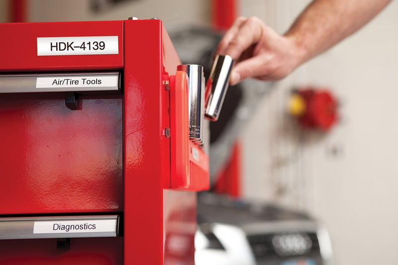 DYMO Rhino Industrial Vinyl Labels 1/2" Black Print on White Tape - Image 5