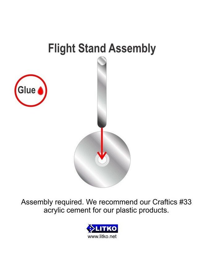 LITKO - Acrylic Flight Stands 25Mm Circle 3Mm Clear 1.5 Inch Peg (25) - Image 1