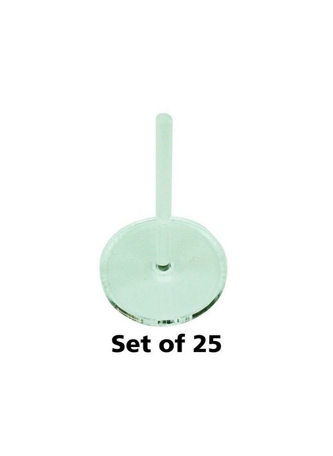 LITKO - Acrylic Flight Stands 25Mm Circle 3Mm Clear 1.5 Inch Peg (25) - Image 1