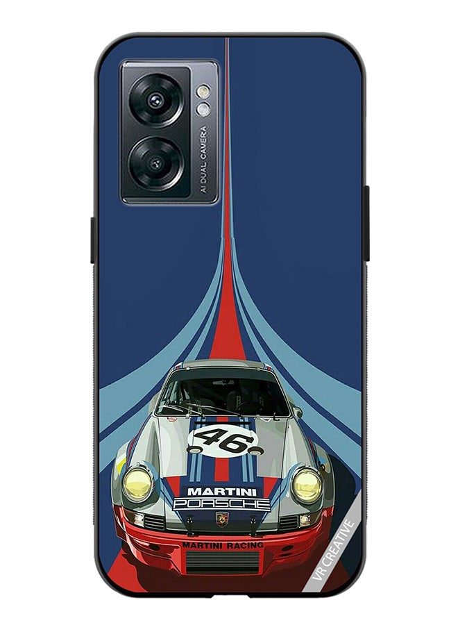 VR CREATIVE Protective Case Cover For Oppo A57 5G Martini Porsche 46 Racing Car Design Multicolour - Image 1
